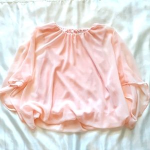 ☀️Cato Blush Pink Bubbled Hem Blouse